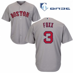 Mens Majestic Boston Red Sox 3 Jimmie Foxx Replica Grey Road Cool Base MLB Jersey