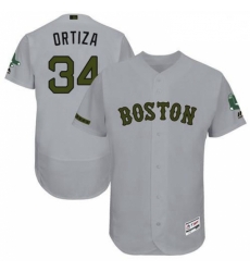 Mens Majestic Boston Red Sox 34 David Ortiz Grey Flexbase Authentic Collection MLB Jersey