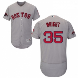 Mens Majestic Boston Red Sox 35 Steven Wright Grey Road Flex Base Authentic Collection 2018 World Series Jersey
