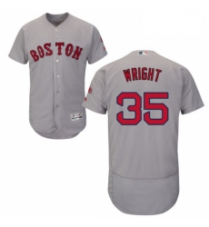 Mens Majestic Boston Red Sox 35 Steven Wright Grey Road Flex Base Authentic Collection MLB Jersey
