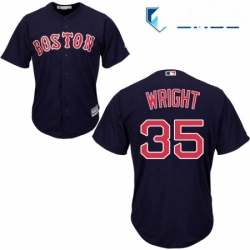 Mens Majestic Boston Red Sox 35 Steven Wright Replica Navy Blue Alternate Road Cool Base MLB Jersey
