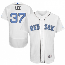 Mens Majestic Boston Red Sox 37 Bill Lee Authentic White 2016 Fathers Day Fashion Flex Base MLB Jersey