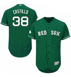 Mens Majestic Boston Red Sox 38 Rusney Castillo Green Celtic Flexbase Authentic Collection MLB Jersey