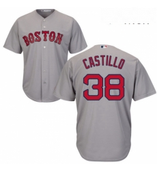 Mens Majestic Boston Red Sox 38 Rusney Castillo Replica Grey Road Cool Base MLB Jersey