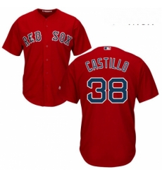 Mens Majestic Boston Red Sox 38 Rusney Castillo Replica Red Alternate Home Cool Base MLB Jersey