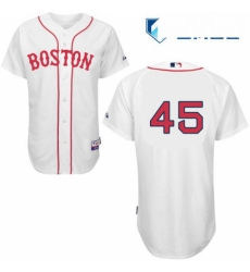 Mens Majestic Boston Red Sox 45 Pedro Martinez Authentic White New Cool Base MLB Jersey