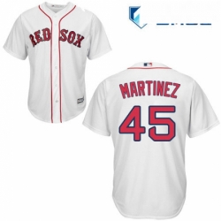 Mens Majestic Boston Red Sox 45 Pedro Martinez Replica White Home Cool Base MLB Jersey