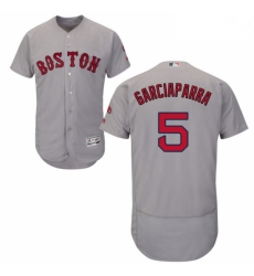Mens Majestic Boston Red Sox 5 Nomar Garciaparra Grey Road Flex Base Authentic Collection MLB Jersey