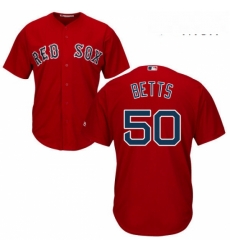 Mens Majestic Boston Red Sox 50 Mookie Betts Replica Red Alternate Home Cool Base MLB Jersey