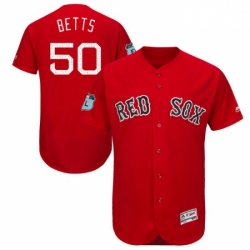 Mens Majestic Boston Red Sox 50 Mookie Betts Scarlet 2018 World Series Jersey7 Spring Training Authentic Collection Flex 