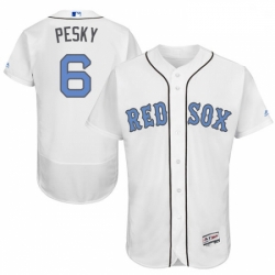Mens Majestic Boston Red Sox 6 Johnny Pesky Authentic White 2016 Fathers Day Fashion Flex Base MLB Jersey