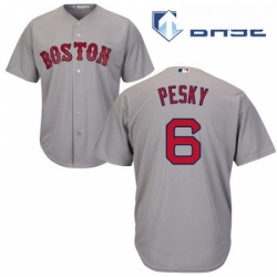 Mens Majestic Boston Red Sox 6 Johnny Pesky Replica Grey Road Cool Base MLB Jersey