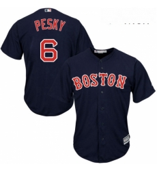 Mens Majestic Boston Red Sox 6 Johnny Pesky Replica Navy Blue Alternate Road Cool Base MLB Jersey