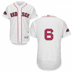 Mens Majestic Boston Red Sox 6 Johnny Pesky White Home Flex Base Authentic Collection 2018 World Series Jersey