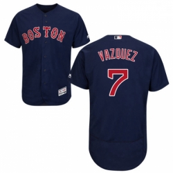 Mens Majestic Boston Red Sox 7 Christian Vazquez Navy Blue Alternate Flex Base Authentic Collection 2018 World Series Jersey
