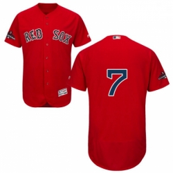 Mens Majestic Boston Red Sox 7 Christian Vazquez Red Alternate Flex Base Authentic Collection 2018 World Series Jersey