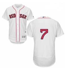 Mens Majestic Boston Red Sox 7 Christian Vazquez White Home Flex Base Authentic Collection MLB Jersey