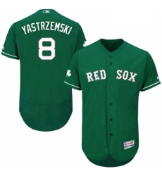 Mens Majestic Boston Red Sox 8 Carl Yastrzemski Green Celtic Flexbase Authentic Collection MLB Jersey