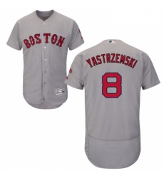 Mens Majestic Boston Red Sox 8 Carl Yastrzemski Grey Road Flex Base Authentic Collection MLB Jersey