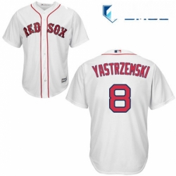 Mens Majestic Boston Red Sox 8 Carl Yastrzemski Replica White Home Cool Base MLB Jersey