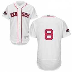 Mens Majestic Boston Red Sox 8 Carl Yastrzemski White Home Flex Base Authentic Collection 2018 World Series Jersey