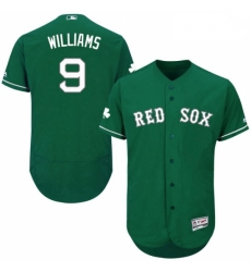 Mens Majestic Boston Red Sox 9 Ted Williams Green Celtic Flexbase Authentic Collection MLB Jersey