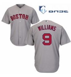 Mens Majestic Boston Red Sox 9 Ted Williams Replica Grey Road Cool Base MLB Jersey