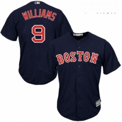Mens Majestic Boston Red Sox 9 Ted Williams Replica Navy Blue Alternate Road Cool Base MLB Jersey