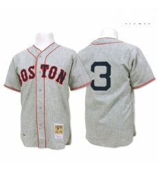 Mens Mitchell and Ness 1936 Boston Red Sox 3 Jimmie Foxx Replica Grey Throwback MLB Jersey