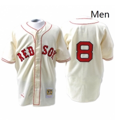 Mens Mitchell and Ness 1967 Boston Red Sox 8 Carl Yastrzemski Authentic Cream Throwback MLB Jersey