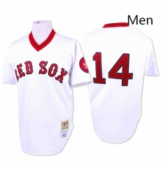 Mens Mitchell and Ness 1975 Boston Red Sox 14 Jim Rice Replica White Throwback MLB Jersey
