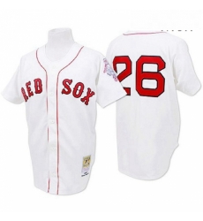 Mens Mitchell and Ness 1987 Boston Red Sox 26 Wade Boggs Authentic White Throwback MLB Jersey