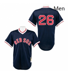 Mens Mitchell and Ness 1991 Boston Red Sox 26 Wade Boggs Authentic Navy Blue Throwback MLB Jersey