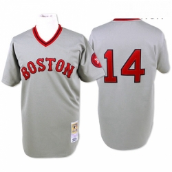 Mens Mitchell and Ness Boston Red Sox 14 Jim Rice Authentic Grey Throwback MLB Jersey