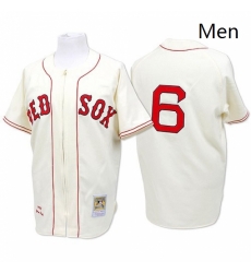 Mens Mitchell and Ness Boston Red Sox 6 Johnny Pesky Replica Cream Throwback MLB Jersey