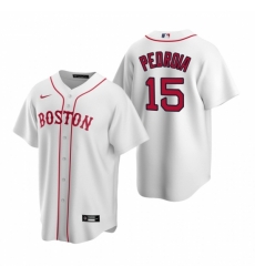 Mens Nike Boston Red Sox 15 Dustin Pedroia White Alternate Stitched Baseball Jerse