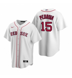 Mens Nike Boston Red Sox 15 Dustin Pedroia White Home Stitched Baseball Jerse