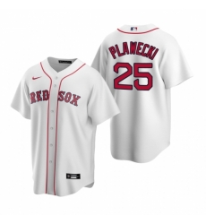 Mens Nike Boston Red Sox 25 Kevin Plawecki White Home Stitched Baseball Jersey