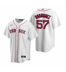 Mens Nike Boston Red Sox 57 Eduardo Rodriguez White Home Stitched Baseball Jersey