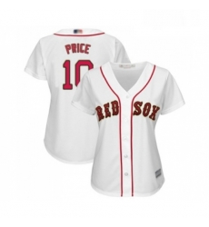Womens Boston Red Sox 10 David Price Authentic White 2019 Gold Program Cool Base Baseball Jersey