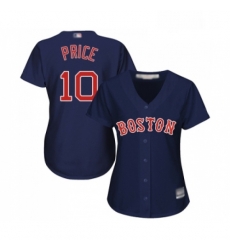 Womens Boston Red Sox 10 David Price Replica Navy Blue Alternate Road Baseball Jersey