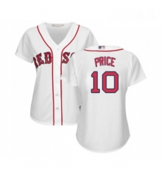 Womens Boston Red Sox 10 David Price Replica White Home Baseball Jersey