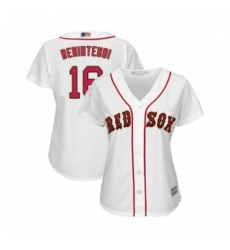 Womens Boston Red Sox 16 Andrew Benintendi Authentic White 2019 Gold Program Cool Base Baseball Jersey