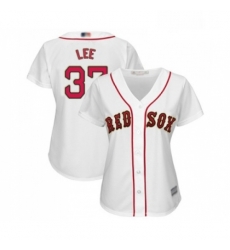 Womens Boston Red Sox 37 Bill Lee Authentic White 2019 Gold Program Cool Base Baseball Jersey