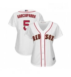 Womens Boston Red Sox 5 Nomar Garciaparra Authentic White 2019 Gold Program Cool Base Baseball Jersey