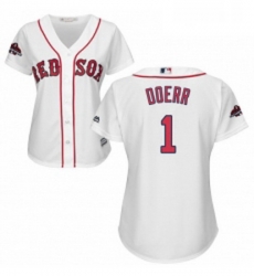 Womens Majestic Boston Red Sox 1 Bobby Doerr Authentic White Home 2018 World Series Champions MLB Jersey