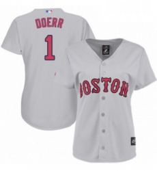 Womens Majestic Boston Red Sox 1 Bobby Doerr Replica Grey Road MLB Jersey