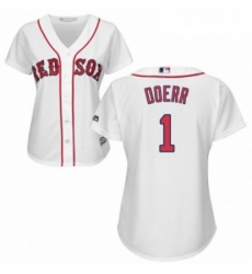 Womens Majestic Boston Red Sox 1 Bobby Doerr Replica White Home MLB Jersey