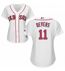 Womens Majestic Boston Red Sox 11 Rafael Devers Authentic White Home MLB Jersey 