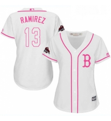 Womens Majestic Boston Red Sox 13 Hanley Ramirez Authentic White Fashion 2018 World Series Champions MLB Jersey